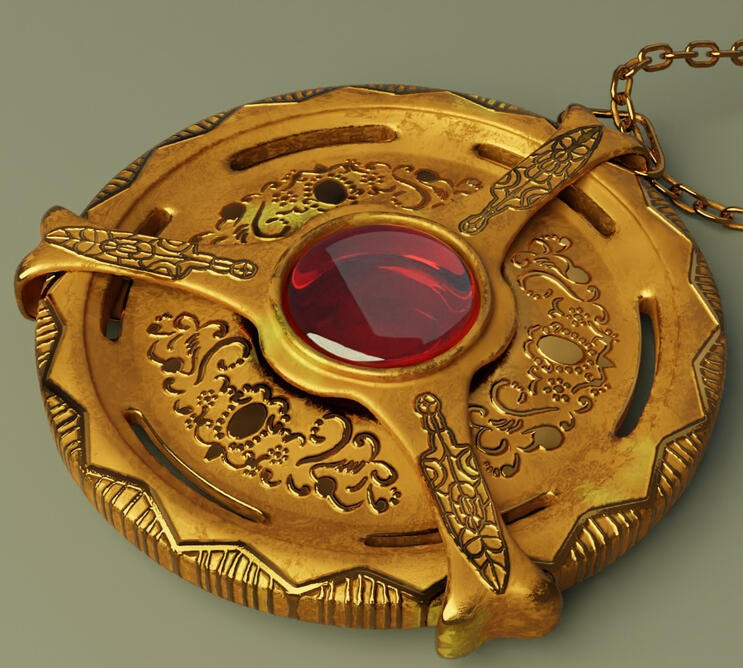 Dziwny medalik z nieznanymi symbolami wygrawerowanymi na zewnątrz